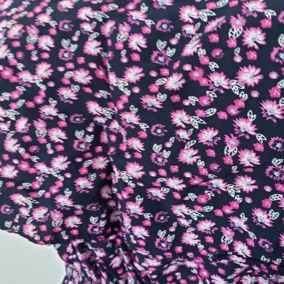 Cotton On Small Dress Navy Blue Neon Pink White Floral Flounce Ruffle Midi Mini - Picture 5 of 6